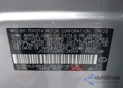 2023 Lexus Is 300 from USA, damaged, VIN JTHDA1D26P5128559